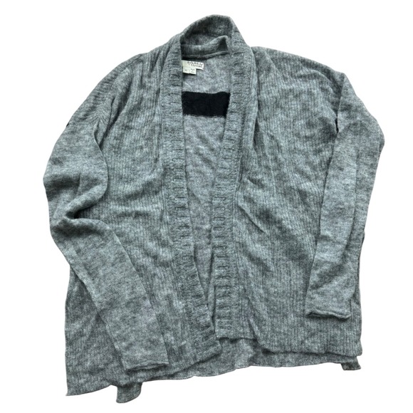 Label + Thread Gray Open Front Cardigan Sweater Baby Alpaca and Wool Blend XS - Picture 1 of 6